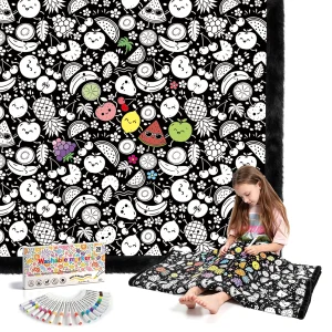 Washable Coloring Blanket with Markers